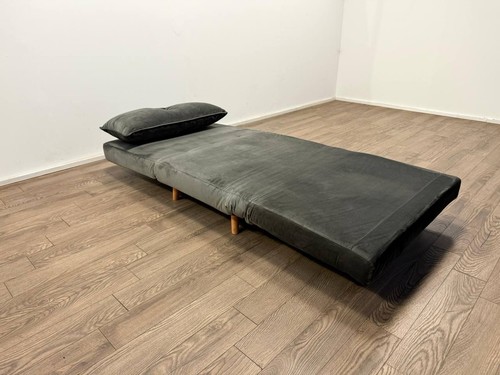 Roma grey velvet chairbed - grey,