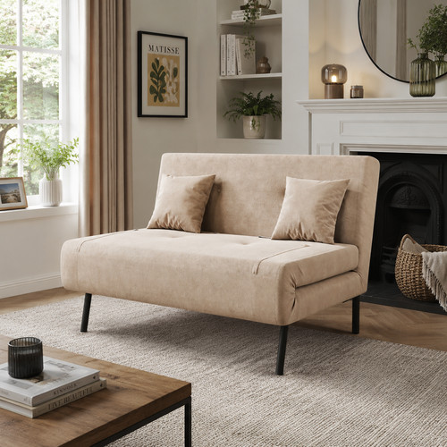 Sofa bed khaki velvet 2 - in,