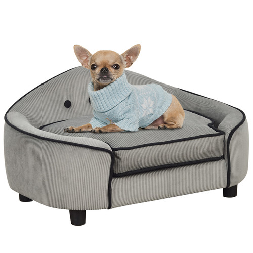 Pawhut grey dog - dog, bed